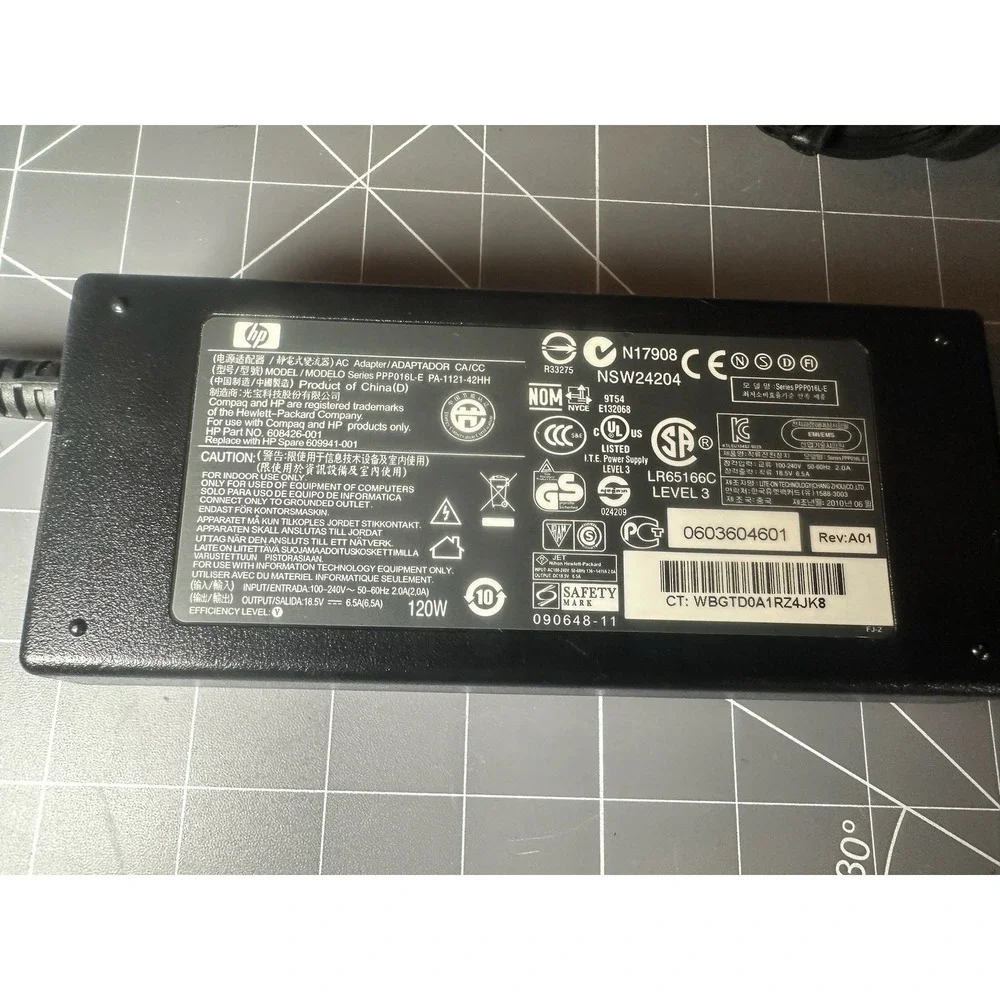 Genuine HP 120W 18.5V 6.5A AC Adapter PA-1121-42HH PPP016L-E  608426-001